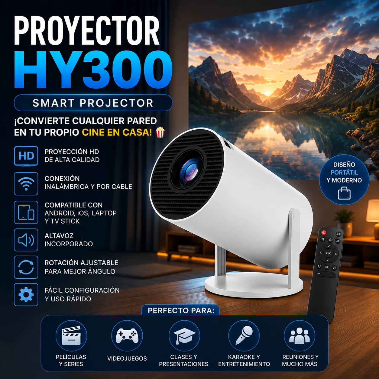 Proyector Smart Android Ultra Hd