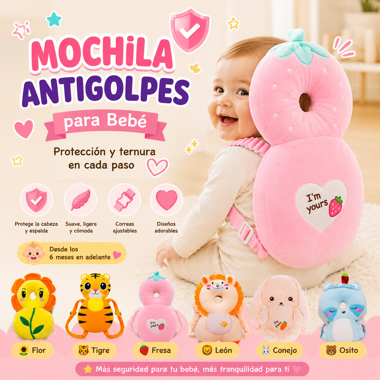 🧸 Mochila Antigolpes para Bebés