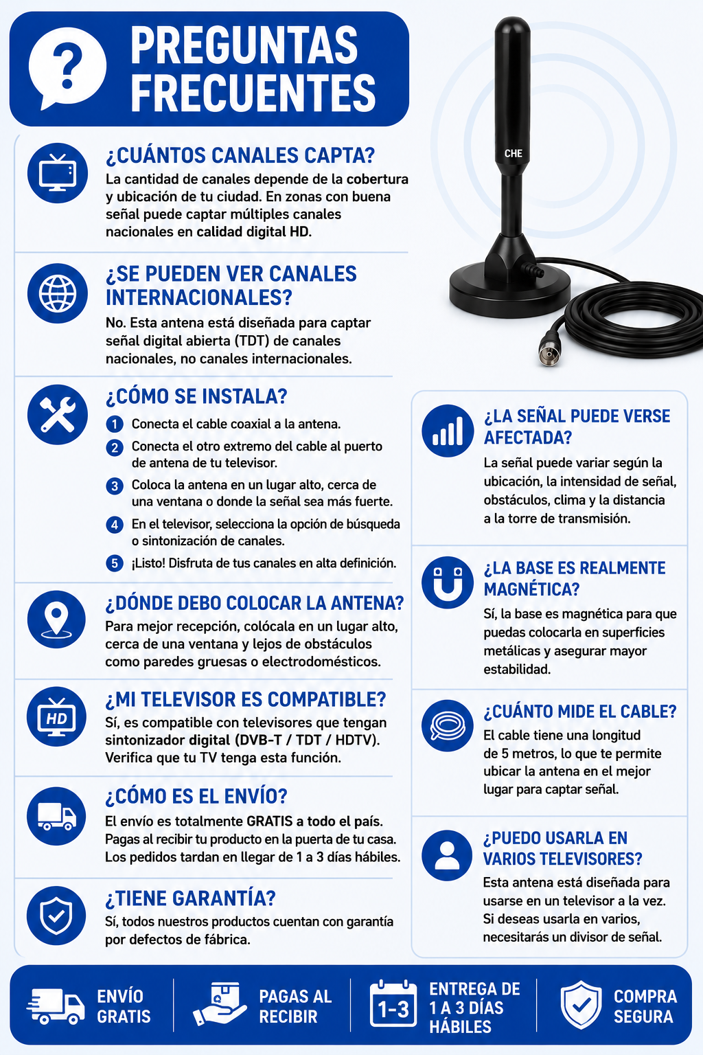 Antena Digital HD para TV| Pro™