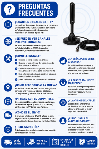 Antena Digital HD para TV| Pro™