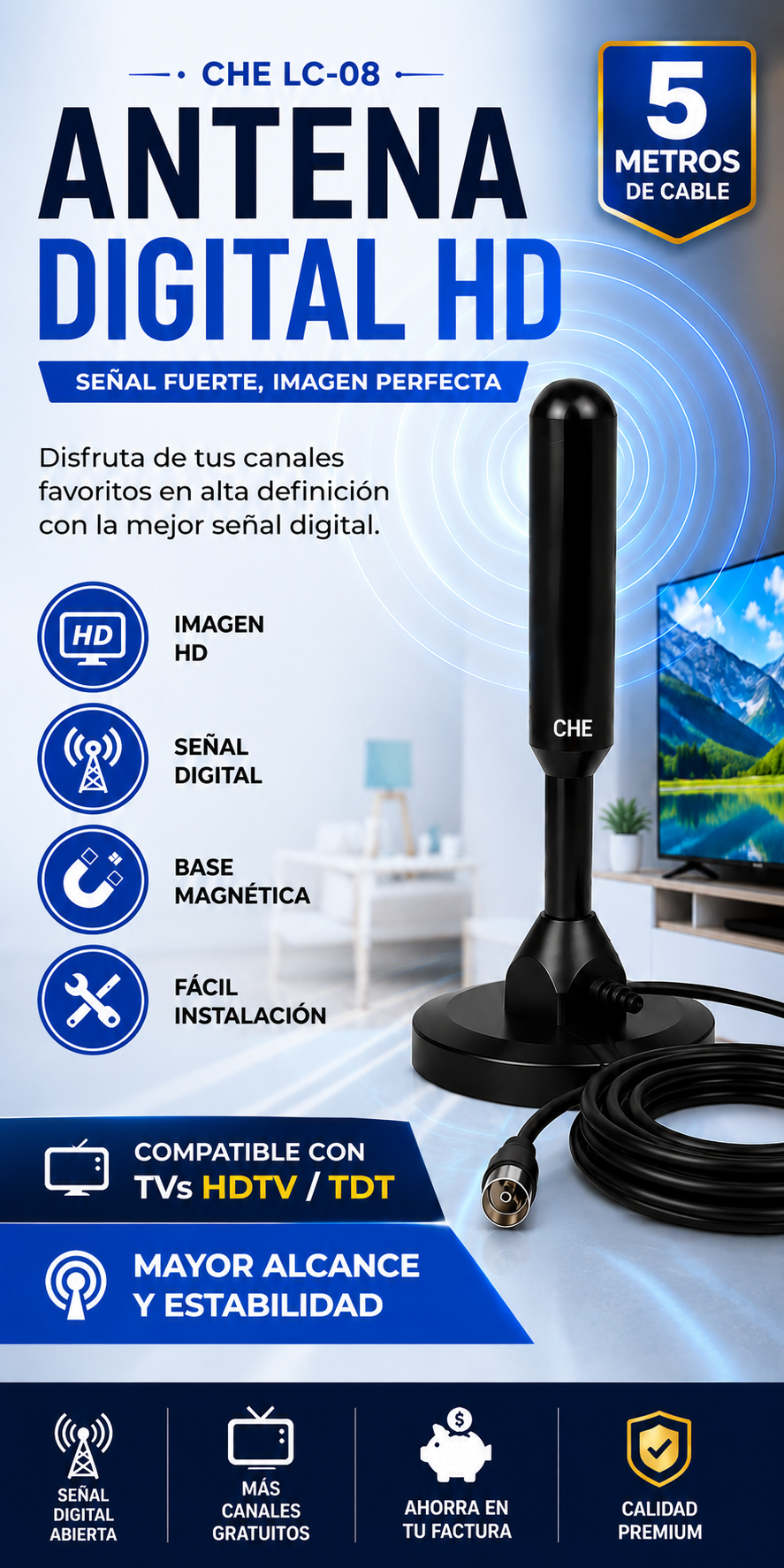 Antena Digital HD para TV| Pro™