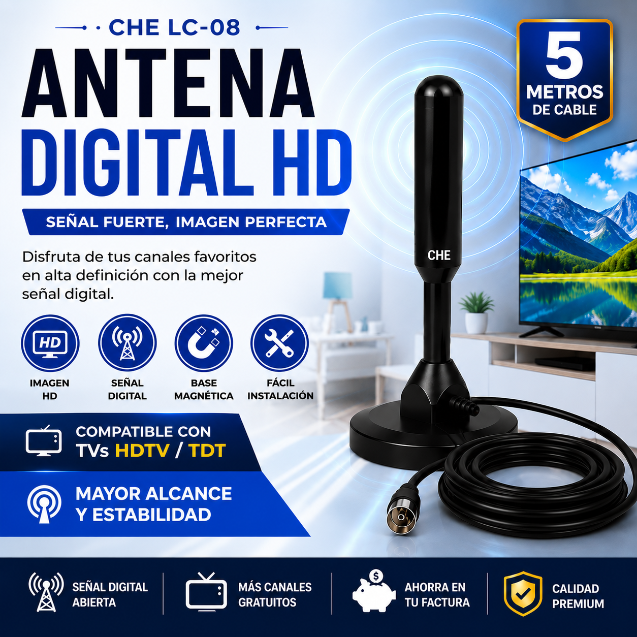 Antena Digital HD para TV| Pro™