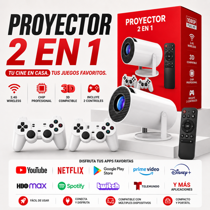 Proyector Smart Con Consolas Gamer