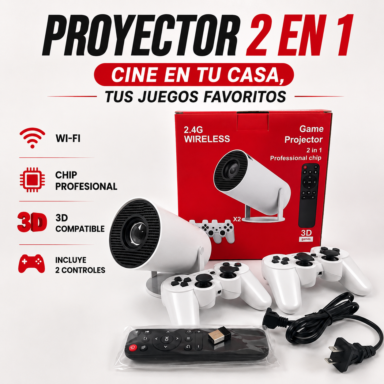 Proyector Smart Con Consolas Gamer